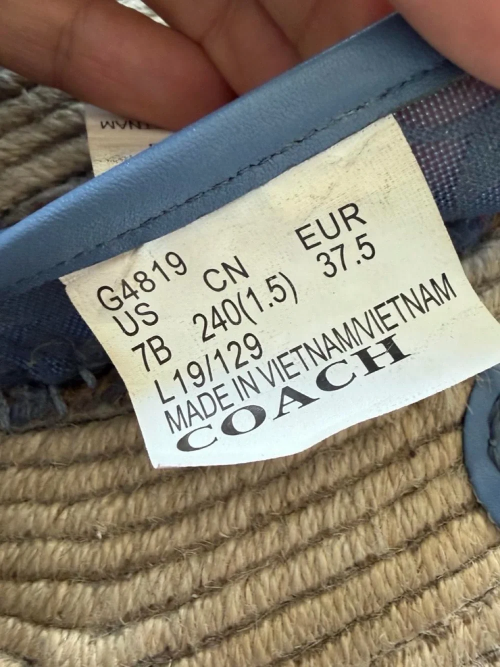Coach Blue Signature Mesh Espadrille Slip-On
